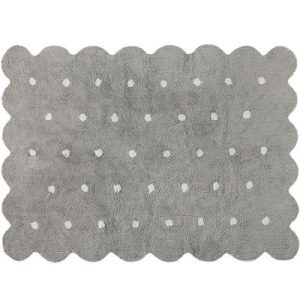 achetez Tapis lavable biscuit gris à pois (120 x 160 cm) Lorena Canals au meilleur prix en promo
