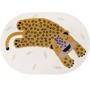achetez Tapis ovale léopard Kleo miel (120 x 170 cm) Nattiot au meilleur prix en promo