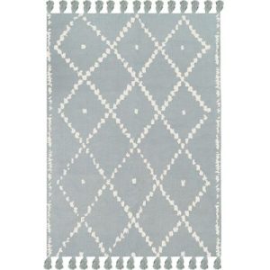 achetez Tapis rectangulaire en coton Berbère bleu céladon (100 x 140 cm) AFKliving au meilleur prix en promo