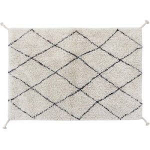 achetez Tapis rectangulaire lavable en coton naturel Mini Bereber noir (70 x 100 cm) Lorena Canals au meilleur prix en promo