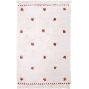 achetez Tapis rectangulaire pois terracotta Wooly (100 x 150 cm) Nattiot au meilleur prix en promo
