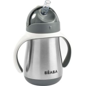 achetez Tasse à paille en inox gris minéral (250 ml) Béaba au meilleur prix en promo