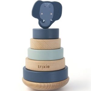 achetez Tour à empiler en bois Mrs. Elephant Trixie au meilleur prix en promo