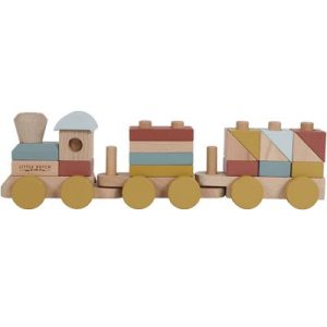 achetez Train de construction en bois Pure & Nature (22 pièces) Little Dutch au meilleur prix en promo