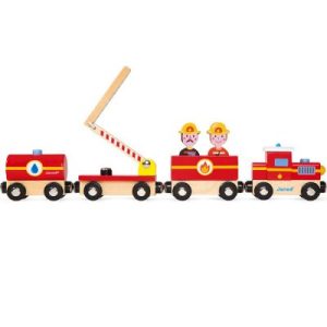 achetez Train en bois Pompiers Story Janod au meilleur prix en promo