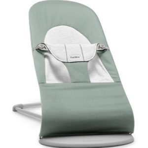 achetez Transat Balance Soft cadre gris clair en coton/jersey gris et vert BabyBjörn au meilleur prix en promo