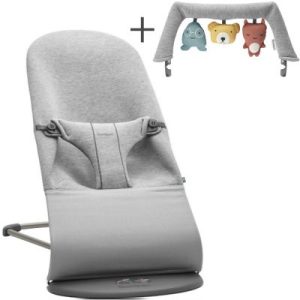 achetez Transat Bliss à balancement + arche de jeux Amis doux 3D gris clair BabyBjörn au meilleur prix en promo